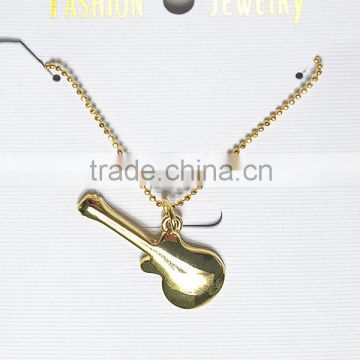 18k Gold plated and platina plated guitar necklace