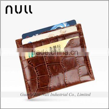 Hot selling fashion design crocodile credit card wallet pu leather sim card holder