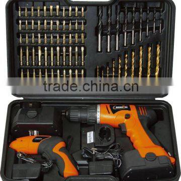 18Volt drill and 4.8Volt screwdriver kit with 74pcs accessories