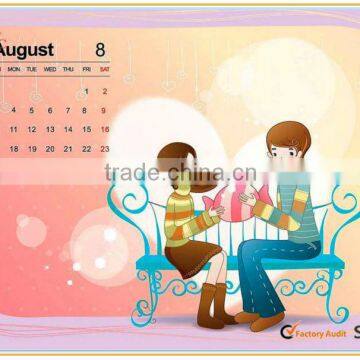 2014 custom-made folding cardboard desk calendar