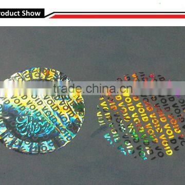 PET Laser Hologram VOID sticker tamper evident holographic labels