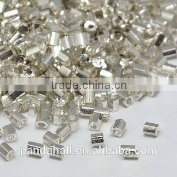 11/0 Electroplate Silver Glass 2-Cut Seed Beads, Iris Round, 1.8~2.3mm(SEED-A014-11-QA14)