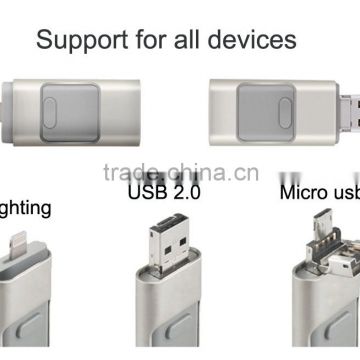 Newest 3in1 mobile iFlash Driver Micro usb/ 8Pin USB 2.0 i-Flash Driver for iPhone for Android Smartphones