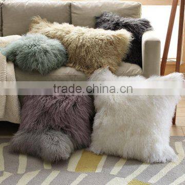 ALICEFUR Custom size new design mongolian lamb fur protective Cushion Pillow Cover