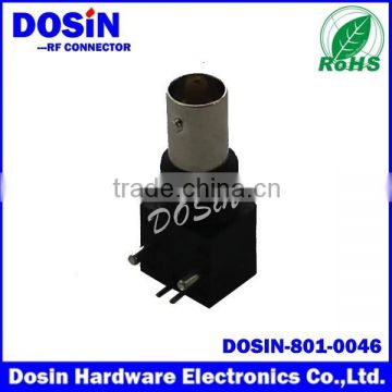 13mm 15.8mm bnc connector with black color pcb mounting