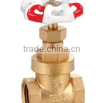 brass gate valve red&white