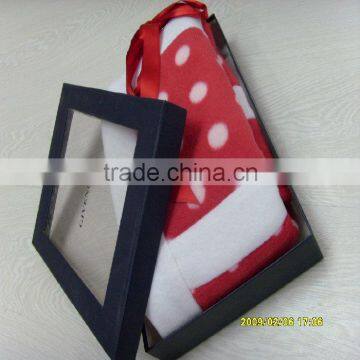 Wholesale Polyester Fleece Promotion Gift Blanket with Gift box packaging