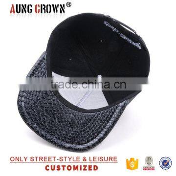 Wholesale Custom Black Snakeskin Snapback Cap photo-6