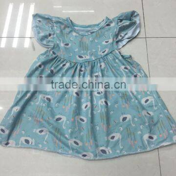 2016 New Hot Summer & Spring Milk Silk Swan Dress Pretty Baby Girls Dress Hot Sale Girls Short Dress