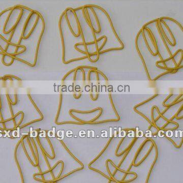 Cheap colorful smile face shape paper clip