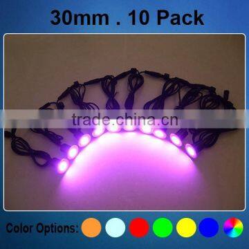 30mm Recessed LED Dancing Floor Light Color Changing RGB Outdoor Stair Lighting