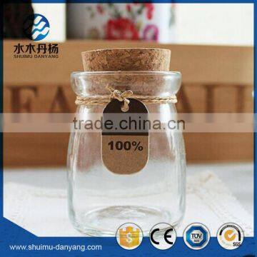 Fancy 100ml clear round glass pudding bottle