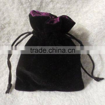 Satin Lined Velvet Drawstring Pouch, Black Velvet Pouch