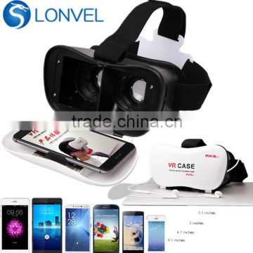 2016 Head Mount Plastic VR BOX 2.0 Version VR Virtual Reality Glasses Cardboard 3D Game Movie for 4.7" - 6.0" Smart Phone