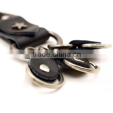 Leather Key Chain With Metal D Ring
