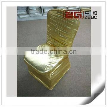 High Quality Polyester and Spandex Material Gold Chair Covers for Weddings