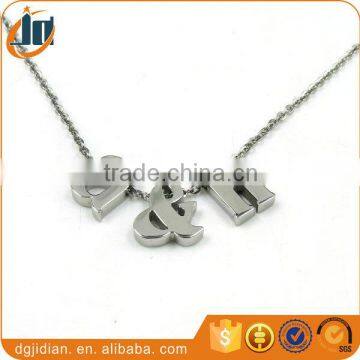 Fashion Stainless steel Alphabet necklace jewelry, stainless steel letters pendant necklace