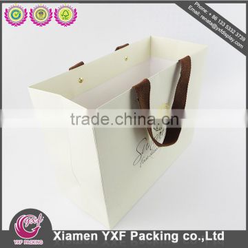 PP webbing Handle Bags Colored Kraft white reinforce paper Print Bag