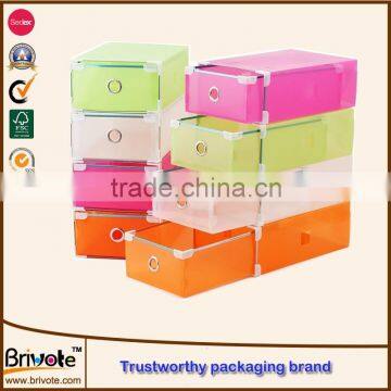 Custom stable shoe box wholesale/plastic pvc shoe box/clear shoe box