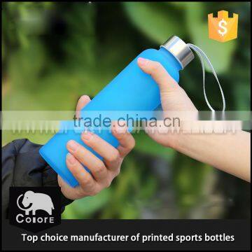 High borosilicate glass color coating foldable water bottle manufacturing