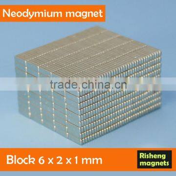 Permanent magnets 6x2x1mm Neodymium blocks block magnet