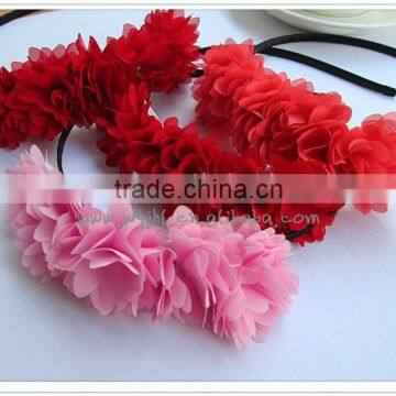 JP8105 New design fabric red flower hair sticks for kids 2015