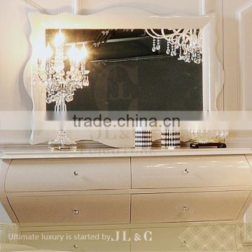 JM05-01 Rectangle Mirror Pure White Color for Luxury Bedroom Sets-JLC Luxury Home Furniture