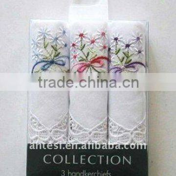 100% Cotton Embroidered Handkerchiefs in Gift Box