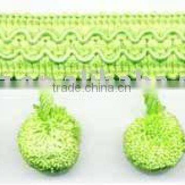 Pompon ,ball Fabric Tassel Fringe with trim ,lace