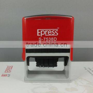 Qualitative Epress logo 75*38mm square design date rubber stamp with inked pad