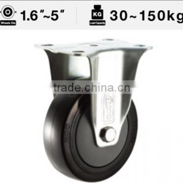 51 Series Fixed black PU Caster Wheel Medium Duty Single Ball Bearing