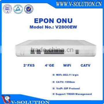 4LAN+2POTS+WiFi+RF GEPON ONU Support IPTV/VoIP/CATV for Triple Play Service