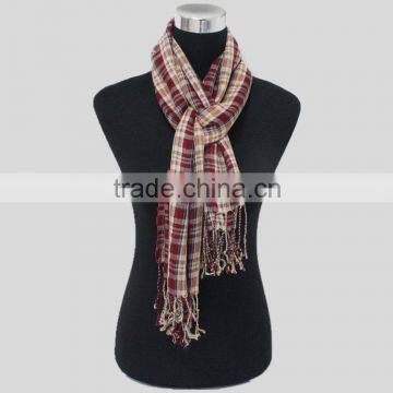 Soft Viscose Stripes Pattern Knitted Scarf