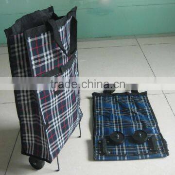 High Quality reusable folding tote bag on wheels.