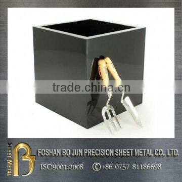 China wholesaler customized polished steel powder coated flowerpot, metal planter fabrication