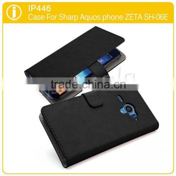 Top selling products in alibaba leather mobile phone case for Sharp Aquos phone ZETA SH-06E