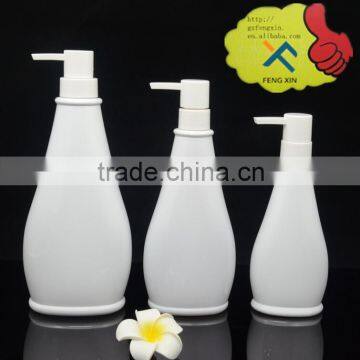 300ml 500ml 750ml screen printing surface handing pump type PET plastic bottle for body care