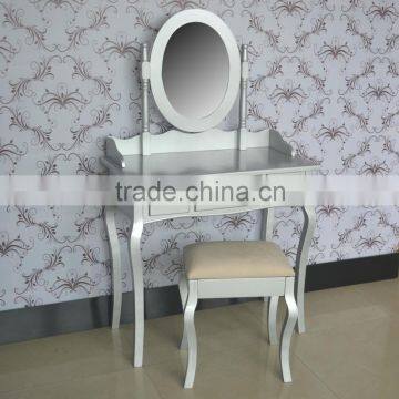 Bedroom Furniture New Classical Wooden Silver Dressing Table With Cabinet photo-2