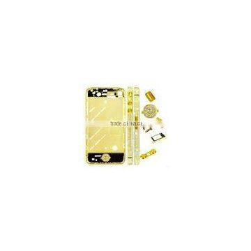 Silver Diamond Middle Plate With Home Button Golden For iPhone 4