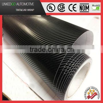 Customized 1.52*30M Vinyl Sticker 4D Black Carbon Fiber car cover