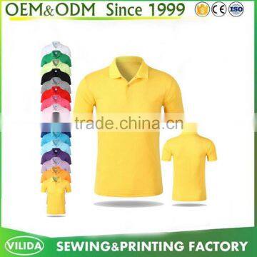 guangzhou factory 220gsm heavyweight promotional yellow polo shirts embroided logo