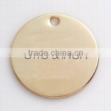 dog tags; gold dog tag; round tag; custom dog tag