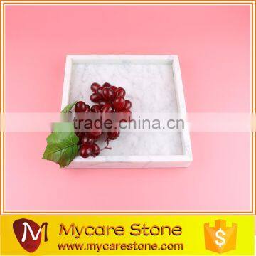 20x20cm square Carrara white marble tray