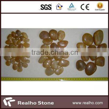 cheap polisehd yellow river pebble stone