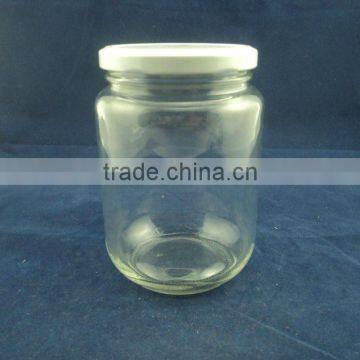 round glass food storage jar with cap, rould honey container