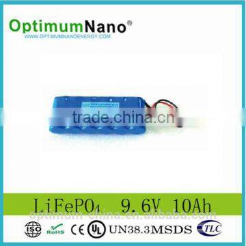 Deep cycle 9.6v lithium ion battery 5ah-10ah for led light