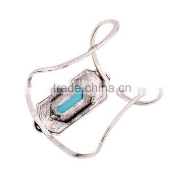 Women Bangle Boho Bohemian Turquoise Antique Maya Style Hollow Wide Cuff Bangles photo-4