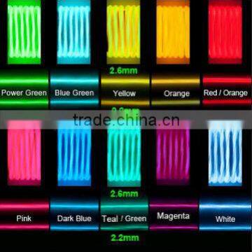 New 3 generation el wire 2.6mm in different colors