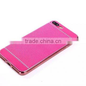 Litchi Leather Cover for Iphone 7 Plus, for Iphone 7plus Electroplate Tpu Case Cover Leather Case photo-4