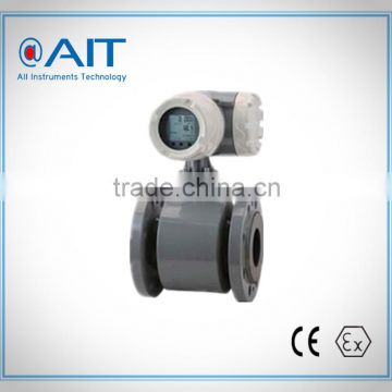 Smart 4-20mA China magnetic flow meter with flange